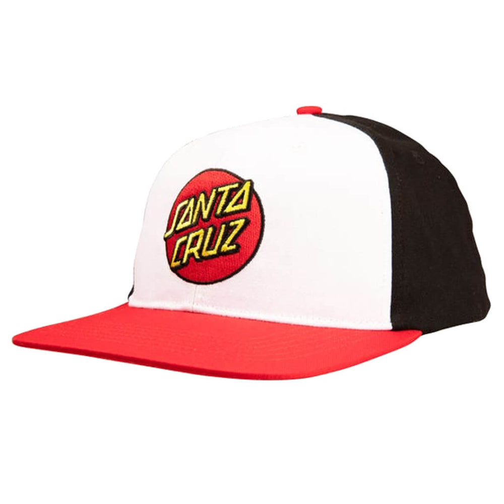 Santa Cruz Classic Dot Snapback Hat - White/Black/Red
