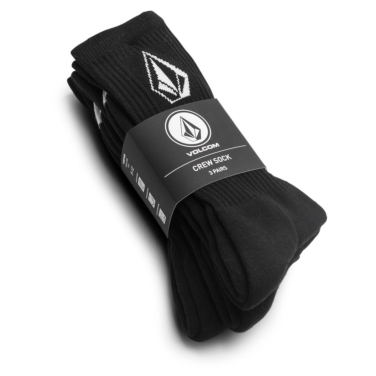 Volcom Full Stone Sock 3 Pack - Black