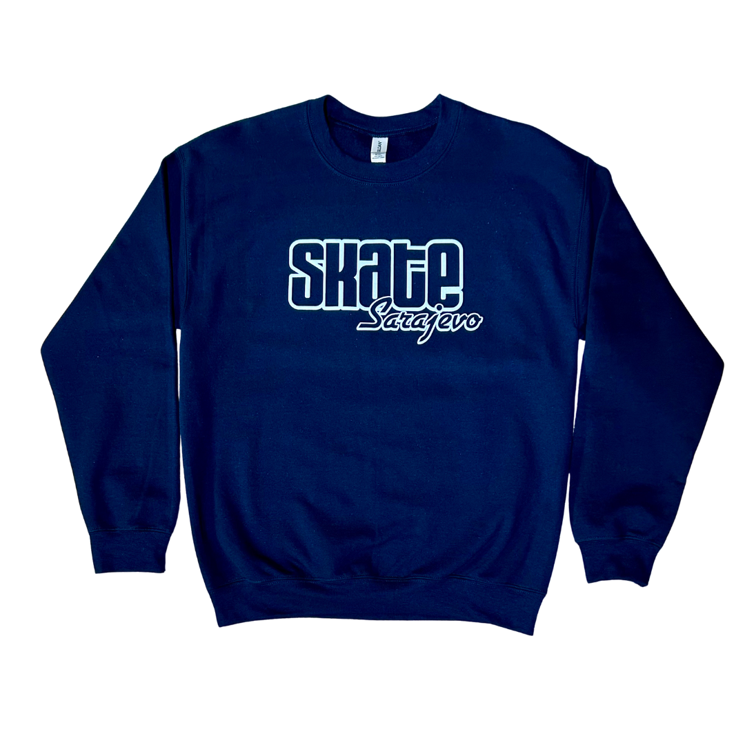 Skate Sarajevo Outline Logo Crewneck - Navy