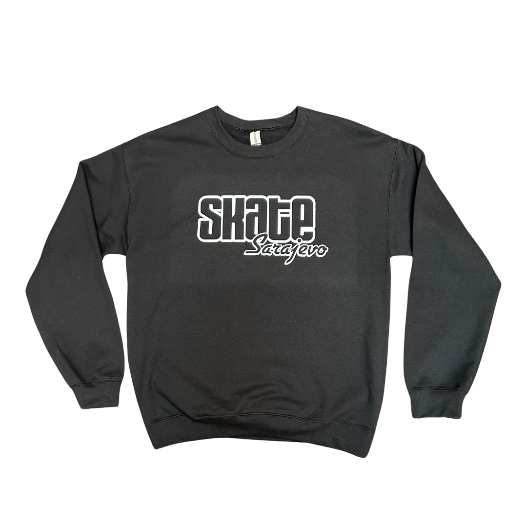 Skate Sarajevo Outline Logo Crewneck - Black