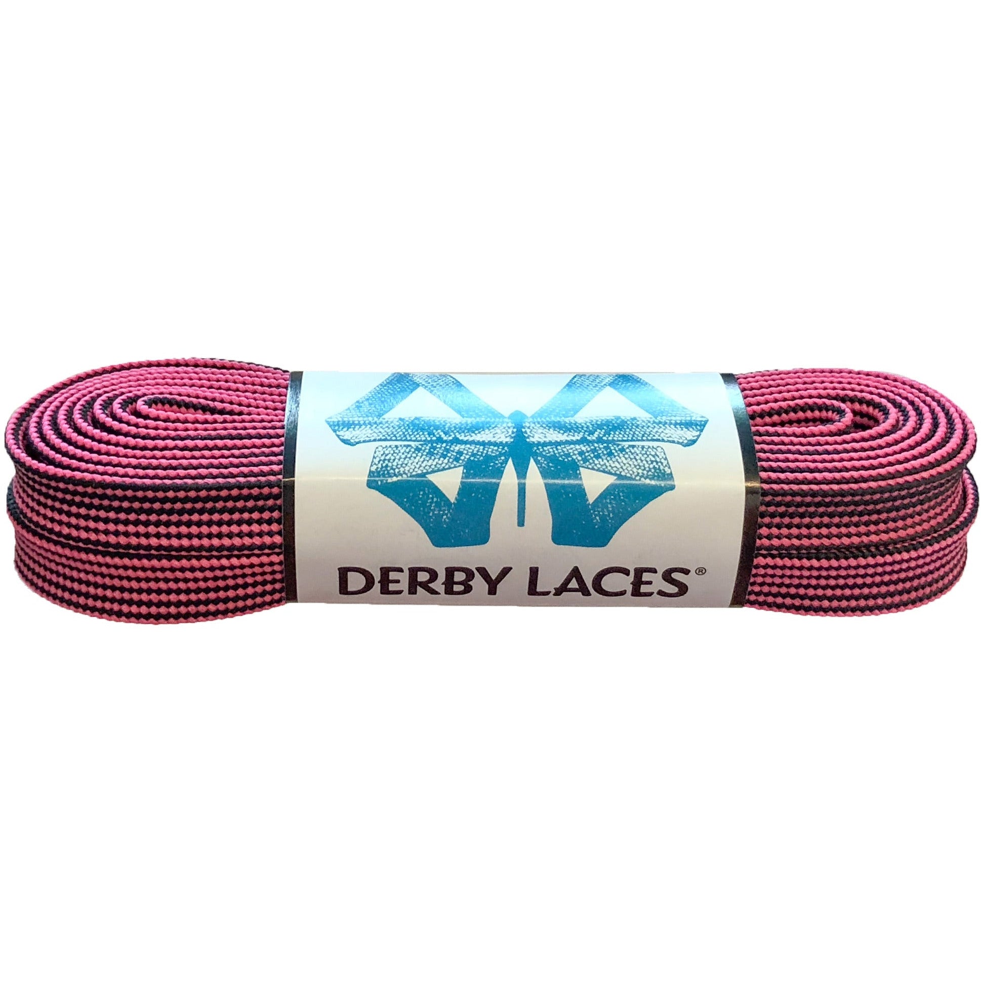 Derby Laces – Black and Hot Pink Stripe 213cm