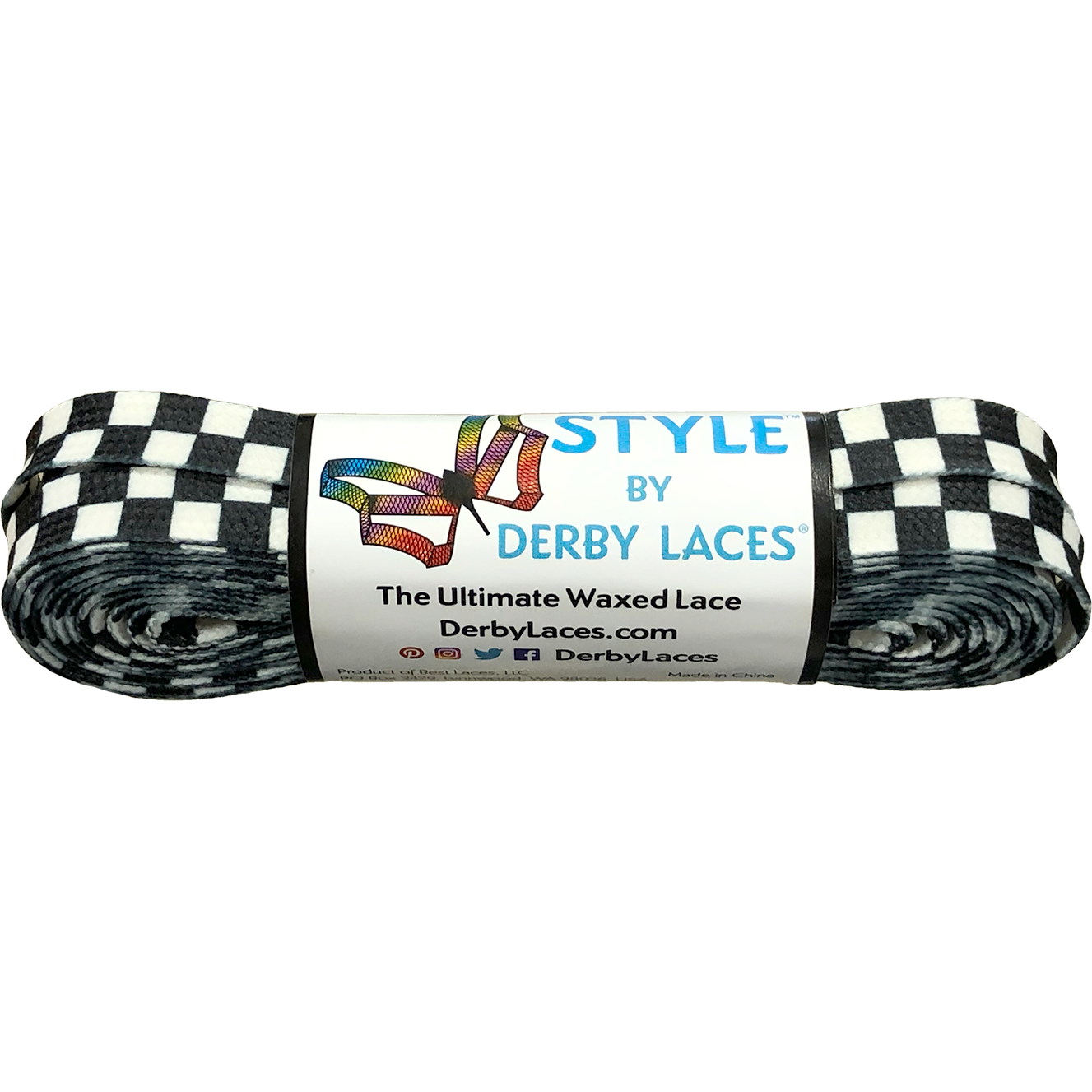 STYLE by Derby Laces – Checkered Black and White 213cm